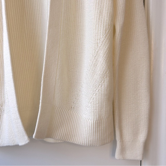Banana Republic Organic Cotton Open Front Cardigan Cream - Picture 4 of 10